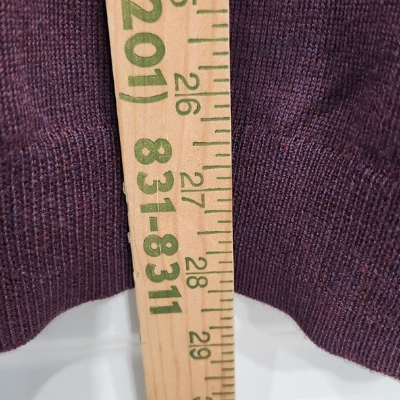 Joseph Abboud Extra Fine Merino Wool Sweater V-neck Pullover Wine Men's Large - Picture 7 of 10
